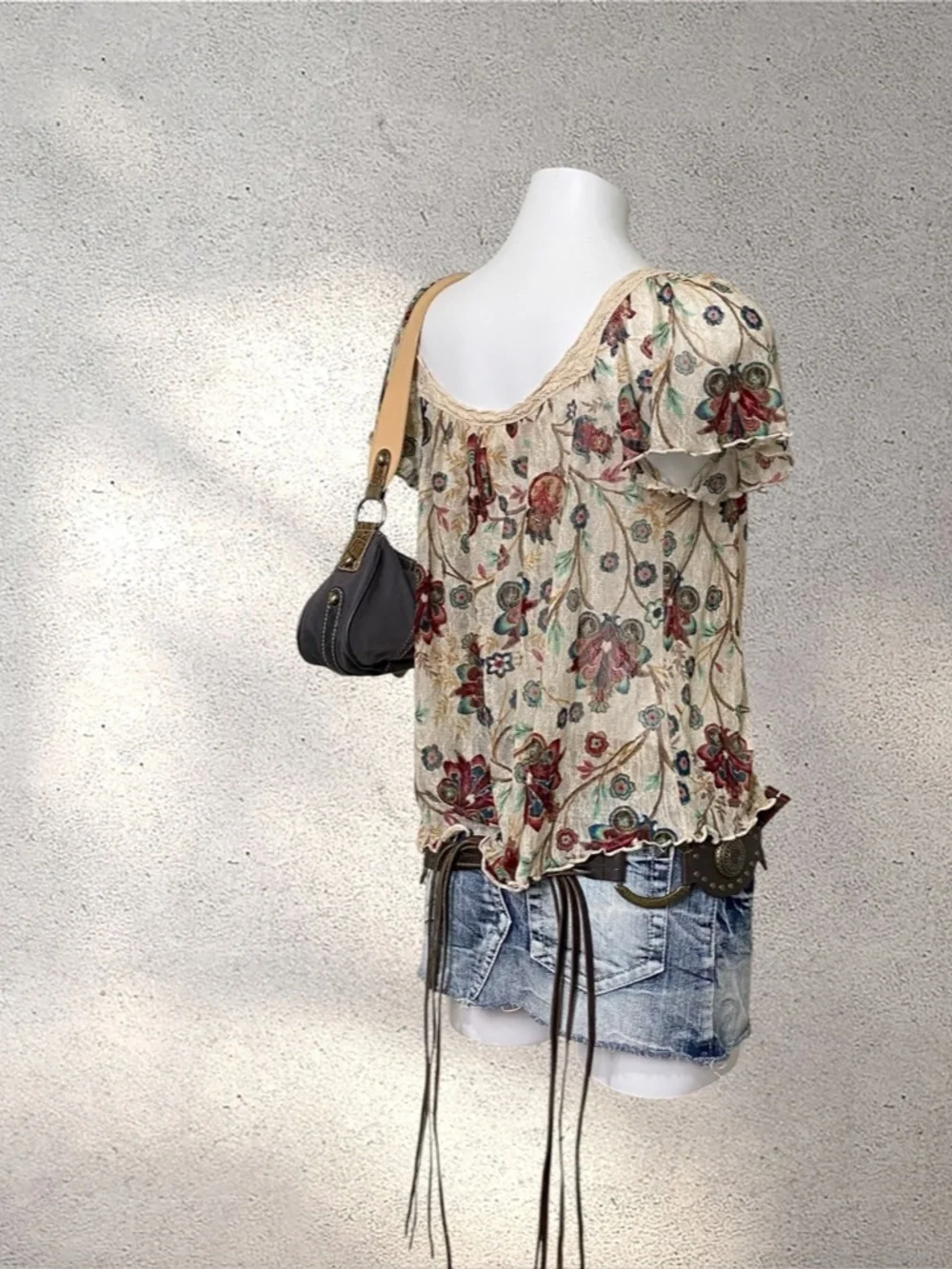 Rare Archive Denim & Supply Ralph Lauren Boho Floral Lace Blouse | Whimsigoth Fa - Picture 5 of 7